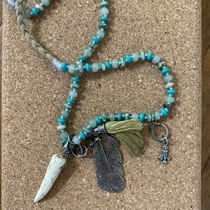 Free People beaded necklace with charms